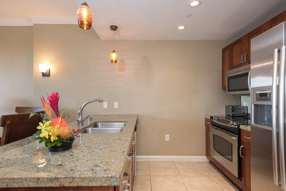 Entry of kitchen - LARGE counter space and ample storage   