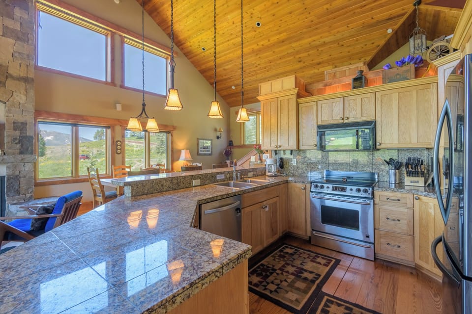 The chef's kitchen allows you to whip up meals for the entire family