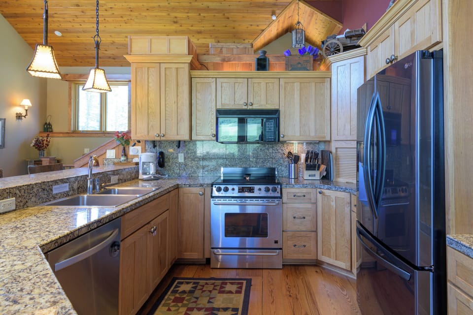 The chef's kitchen allows you to whip up meals for the entire family