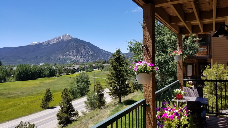 View from patio towards Peak One and downtown Frisco.