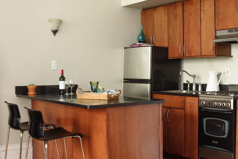 Kitchen with Stools