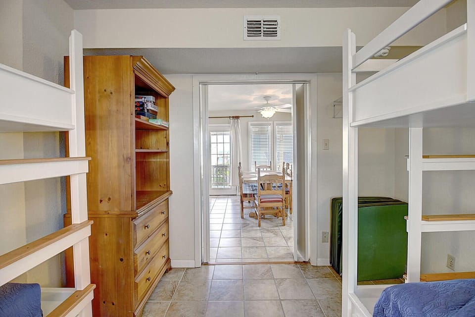 Your kids will love these built-in bunk beds with plenty of storage space and easy access to the dining area.