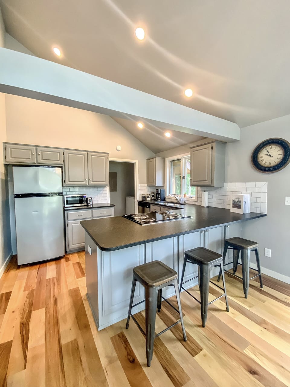 kitchen with bar seating