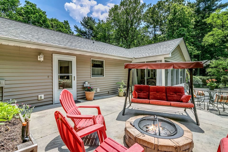 Relax on the shared patio