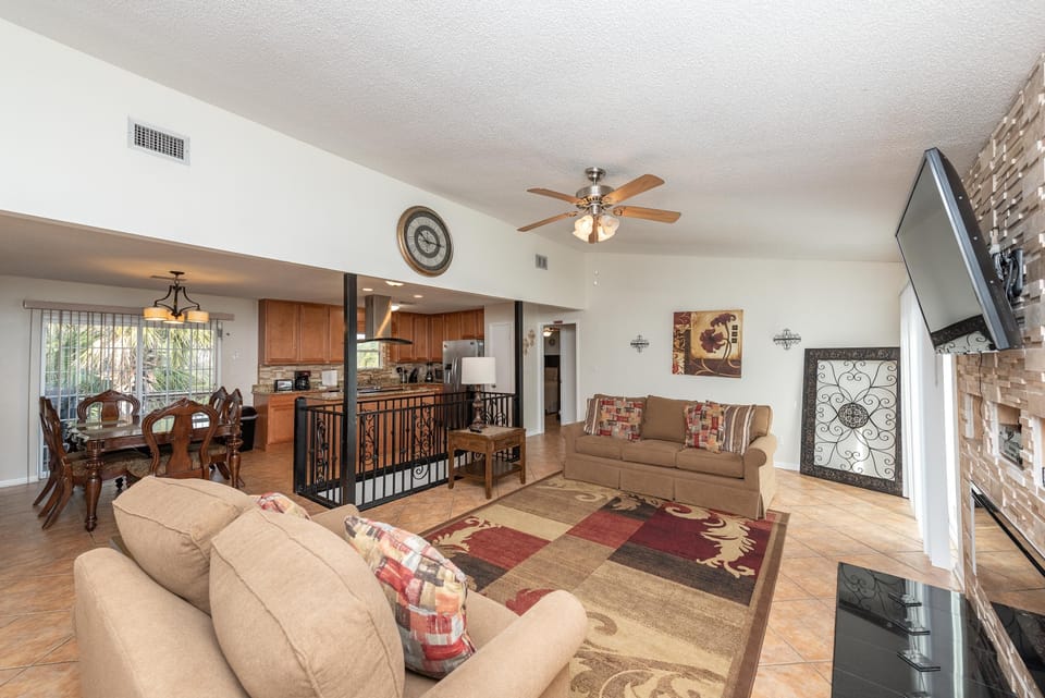 Living area with sleeper sofa