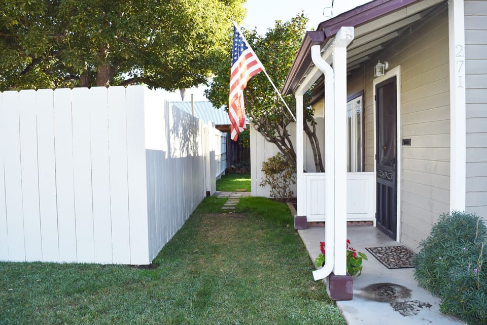 Front Door to Cottage and Gate to Backyard