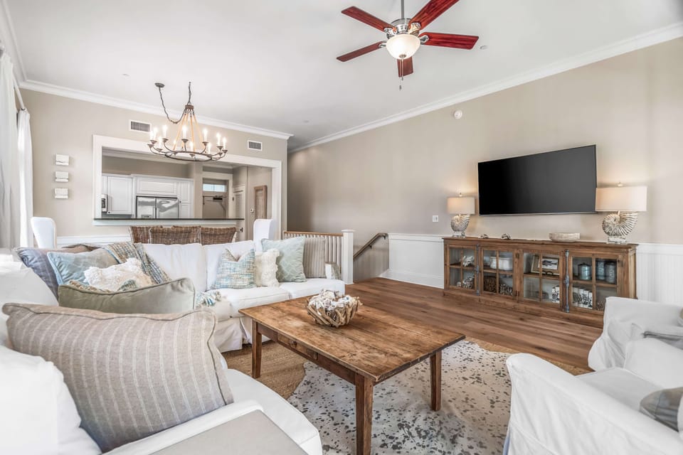 The open floor plan keeps everyone connected