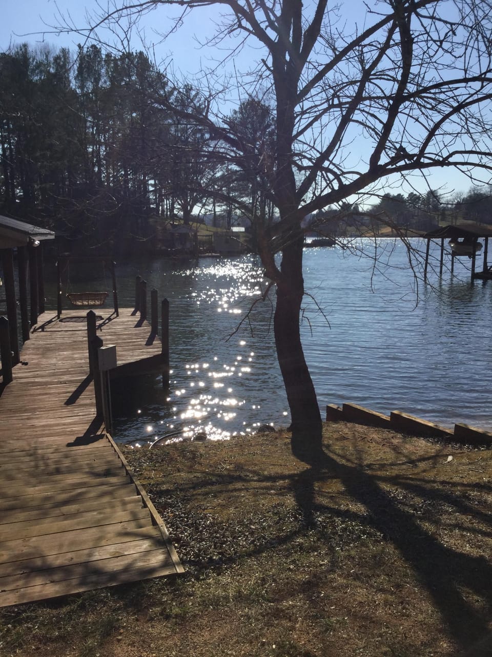 Another view of the dock! Sandy beach to the right !