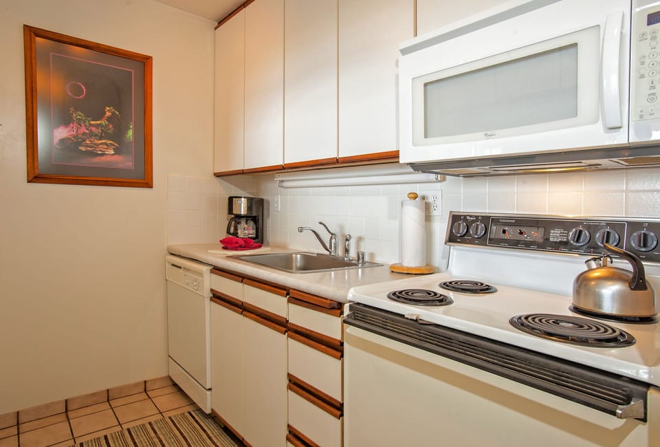 Your fully equipped kitchen makes meal prep effortless with a stove, microwave, dishwasher, and coffee maker—everything you need to cook and relax at home.