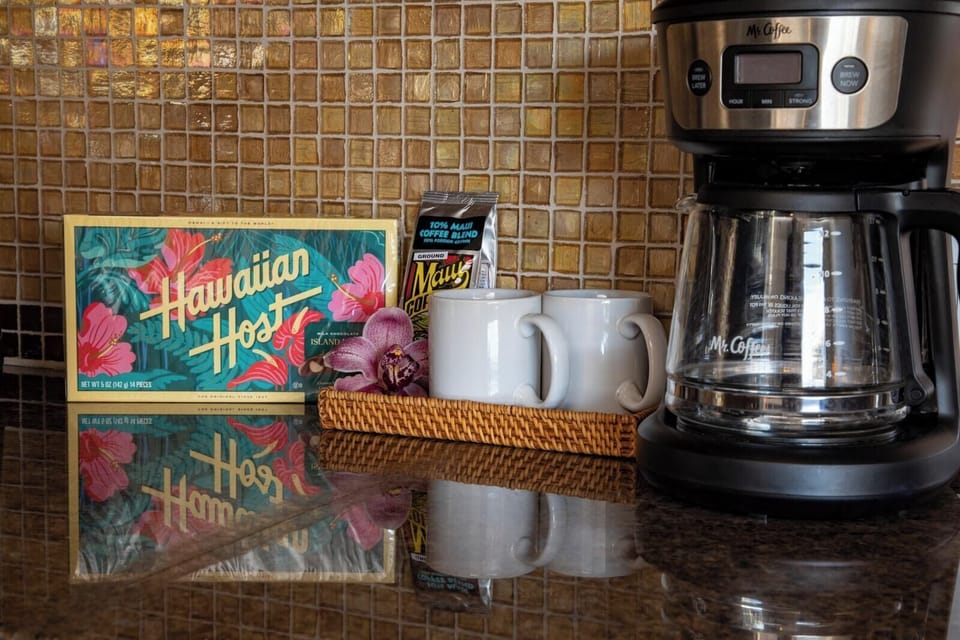 Local coffee and sweet treats greet you upon arrival
