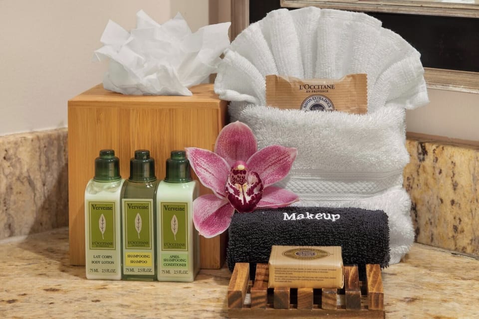 Luxury toiletries are provided for ultimate comfort