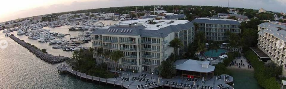 Arial View with New Sunset Tiki Bar