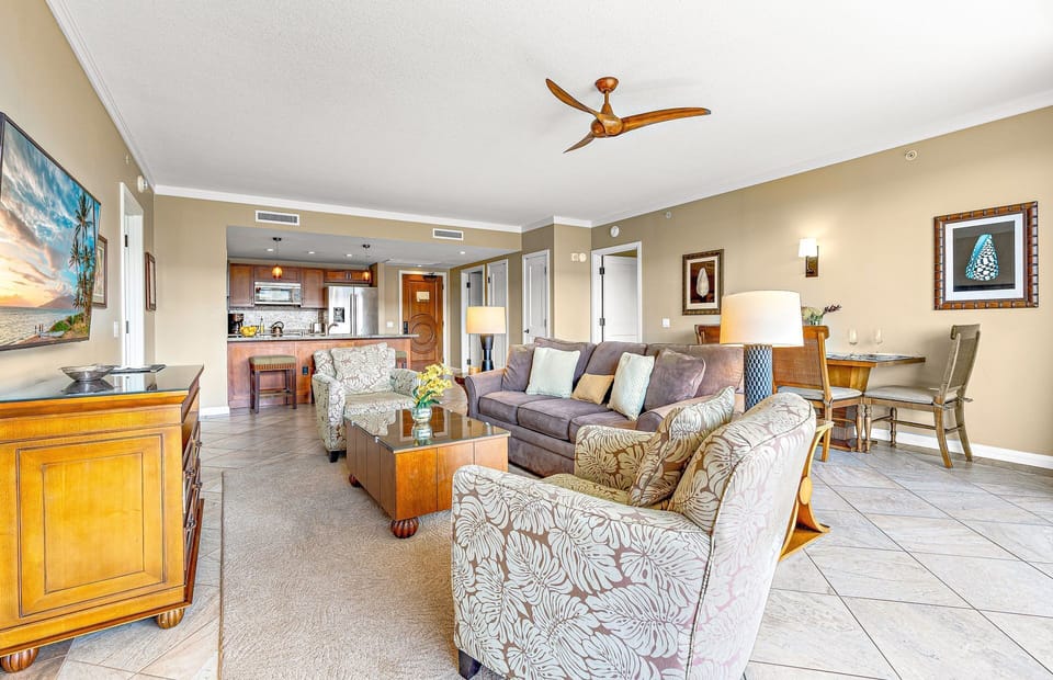 Enjoy a lavish interior with upgraded tile flooring and new furniture
                