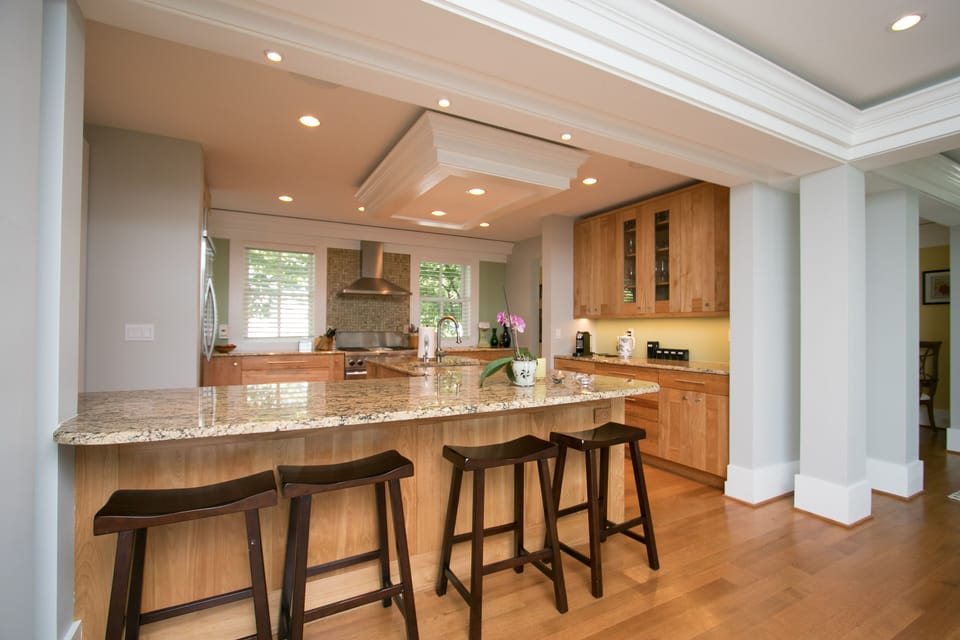 Huge Kitchen for hanging out in the morning or cocktails in the evening.