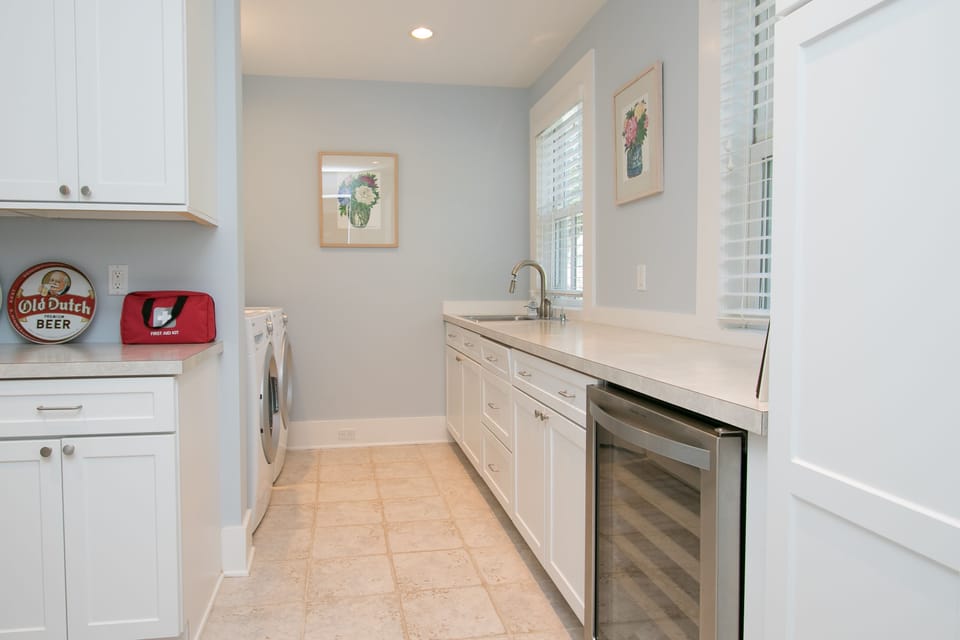 Pantry, laundry, and wine fridge ... right off the kitchen