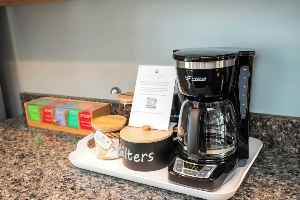 Coffee Station: Drip Coffee Maker and first round of coffee and sweetener!
