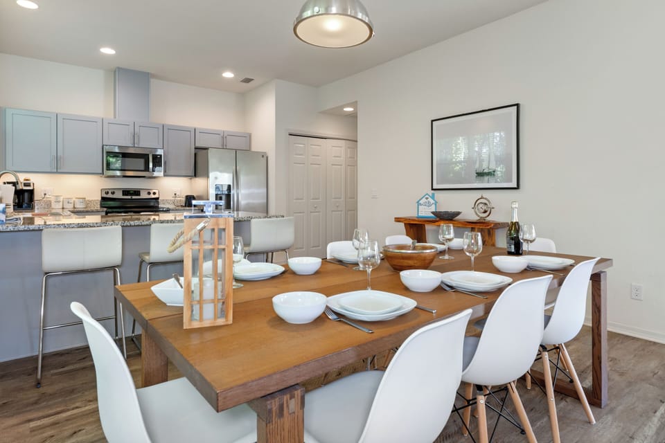 Dining area and open kitchen