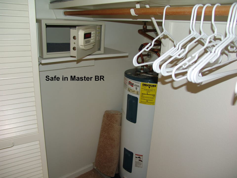 Upstairs Master BR has Safe, Ample Storage & Queen Inflatable Bed 