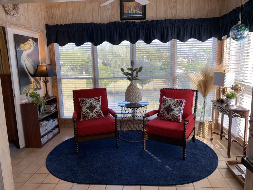 Sunroom with marsh views