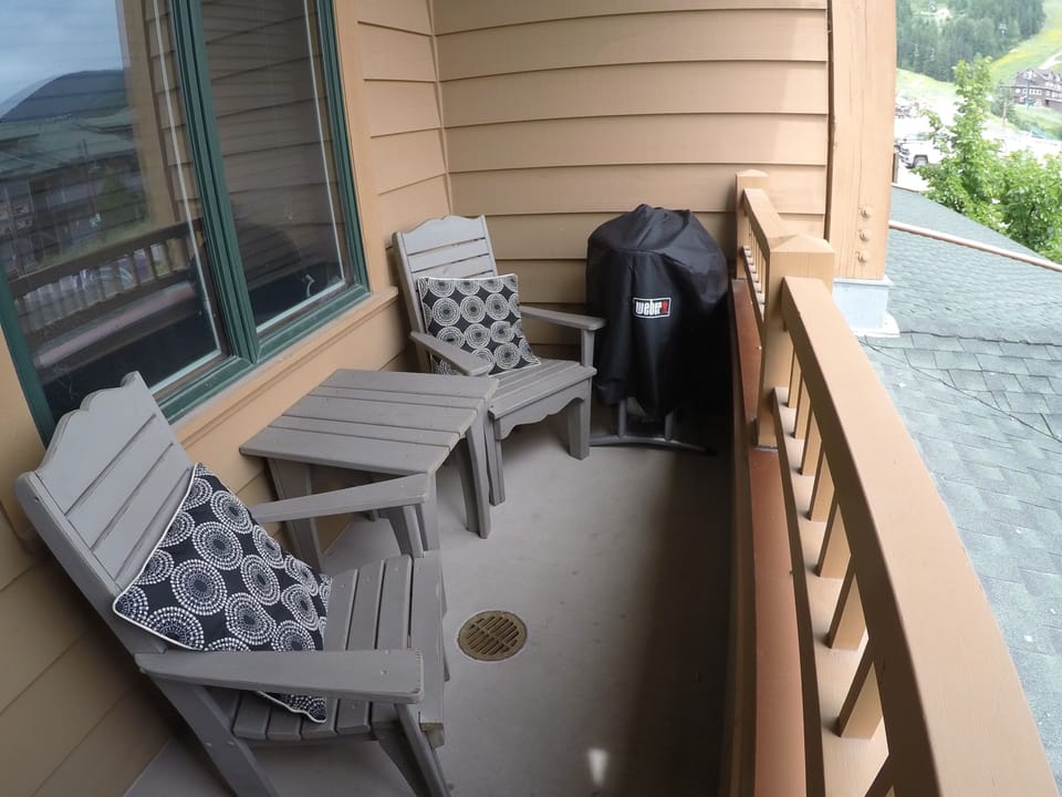 Private balcony with grill. 