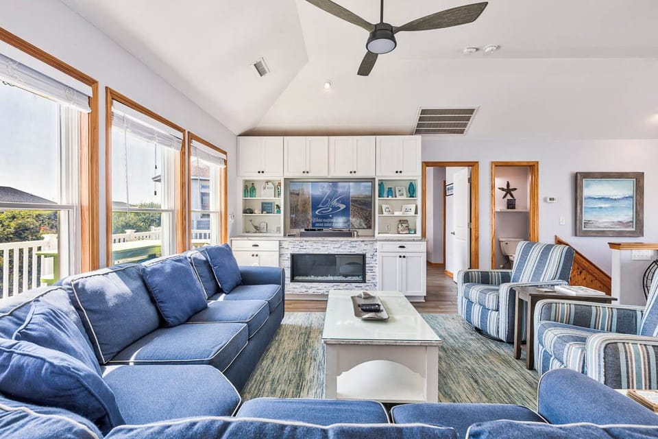Top-Level Living Room with Deck Access