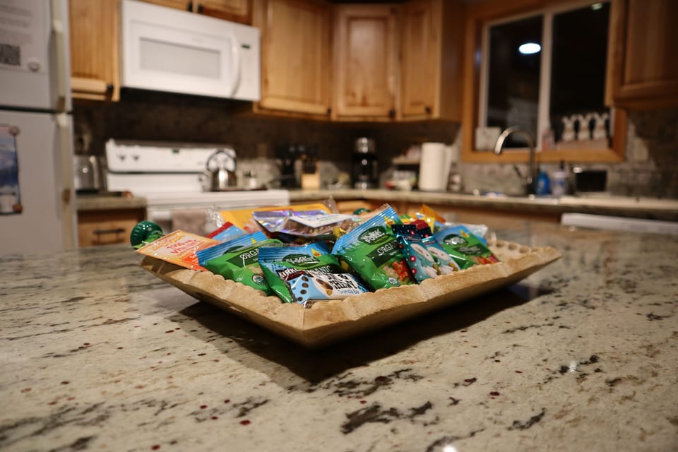 Enjoy complimentary snacks after a long day of skiing or hiking