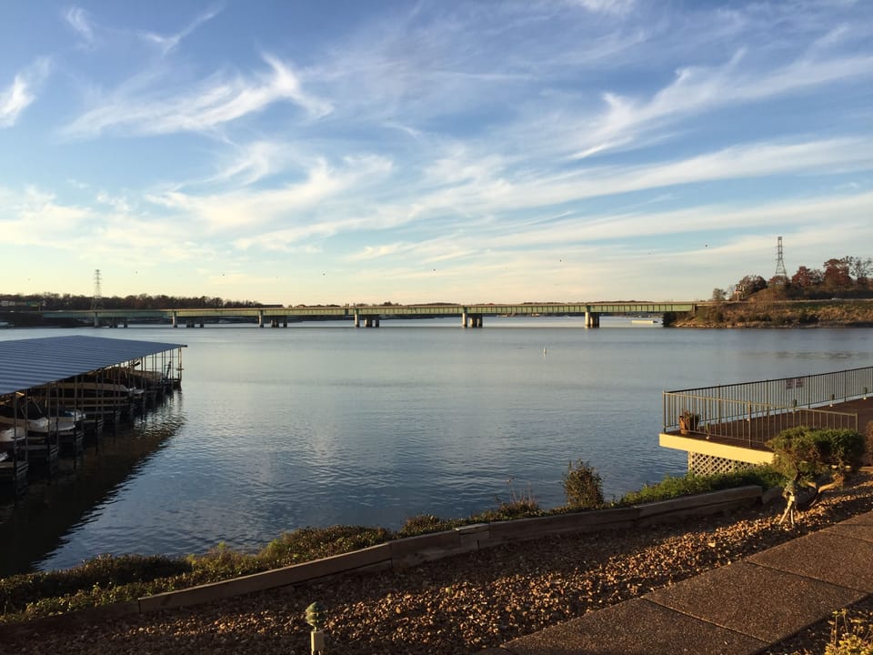 View from living room, kitchen and deck!!!