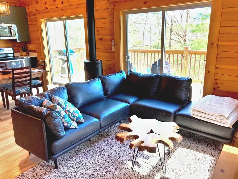 Living Room with Leather Sectional