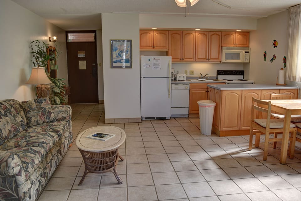 Living room and kitchen