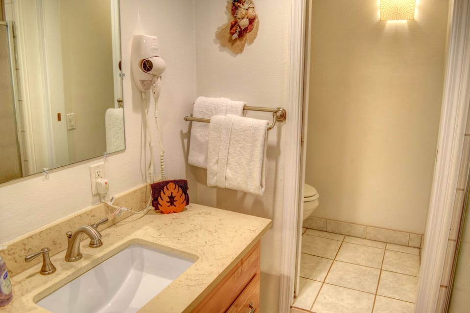 Upstairs loft bathroom with standing shower