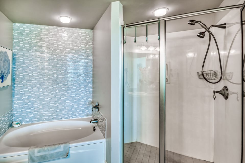 Soaking tub and shower in master bath.  There is also a large walk in closet.