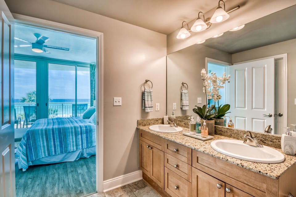 There are even views from the master bathroom