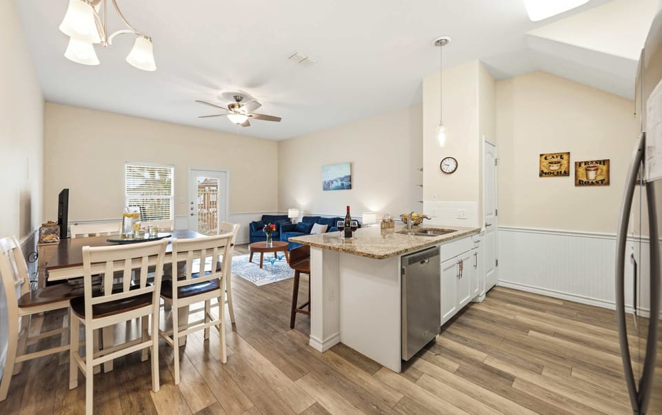Kitchen & Dining — White Island, Granite Counter, Dishwasher, Dining Table & Coffee Signs