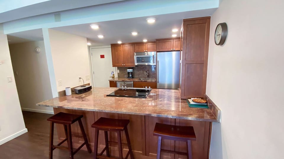 Kitchen with barstools