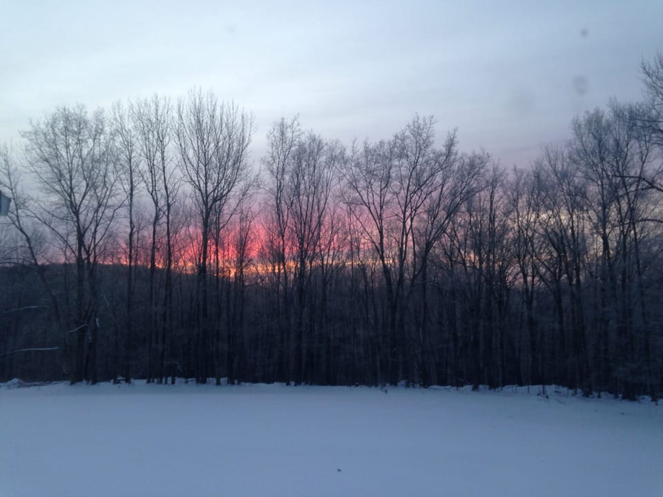 Sun rise, view from bedroom. 