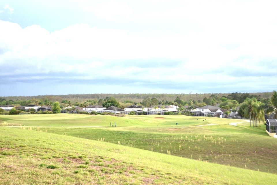 Back view showing golf course