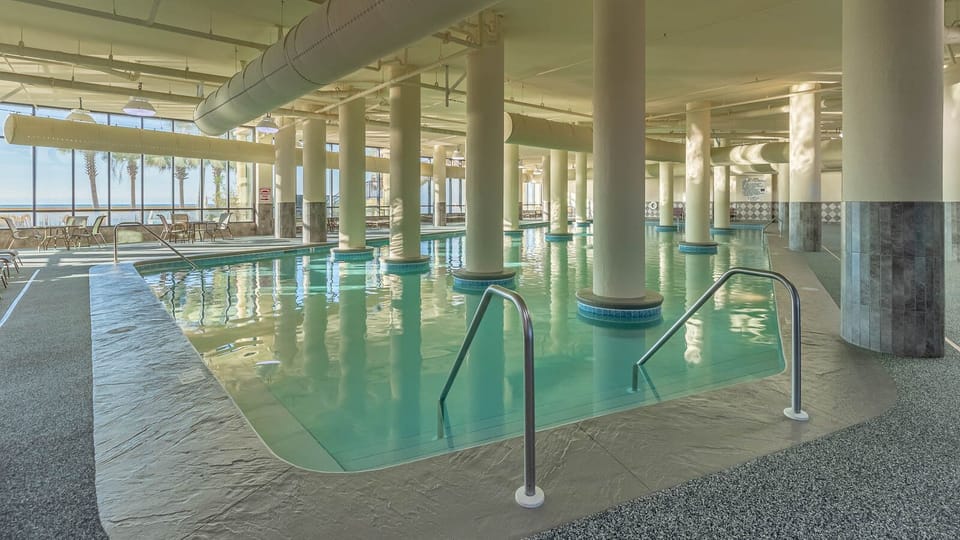 Discover the indoor pool area at The Oasis and make a splash in the spacious indoor pool or unwind after a beach day