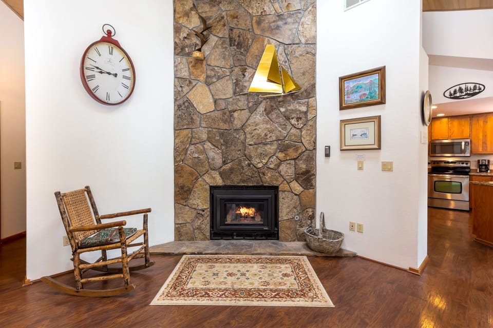 Living Room w/ Wood Fireplace