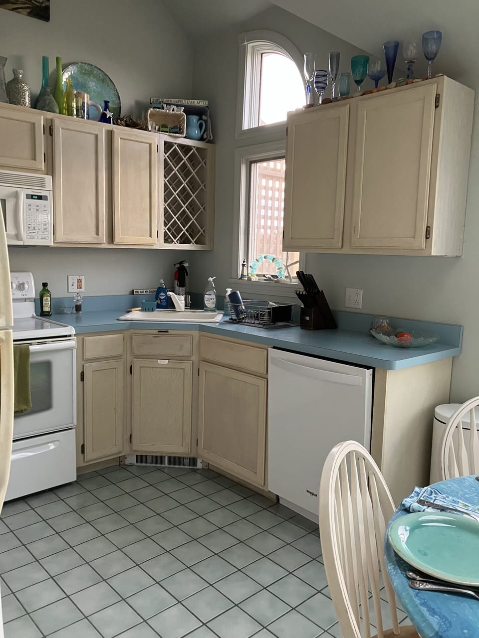 Another kitchen picture. 
The ocean can be seen from every window!