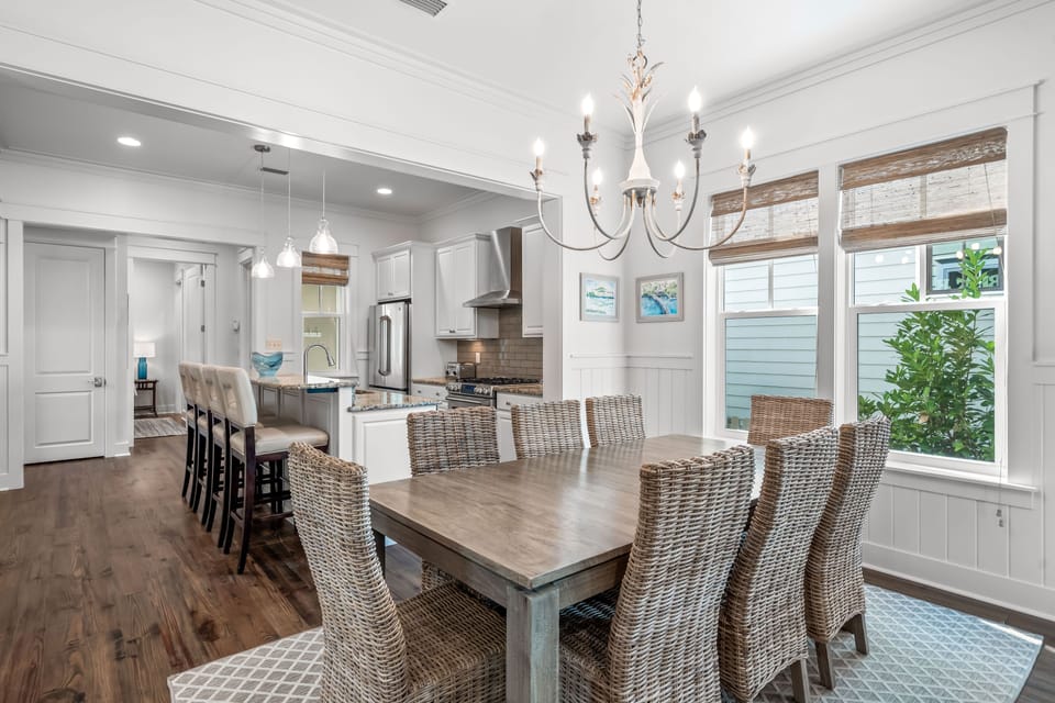 Dining area with seating for 8
