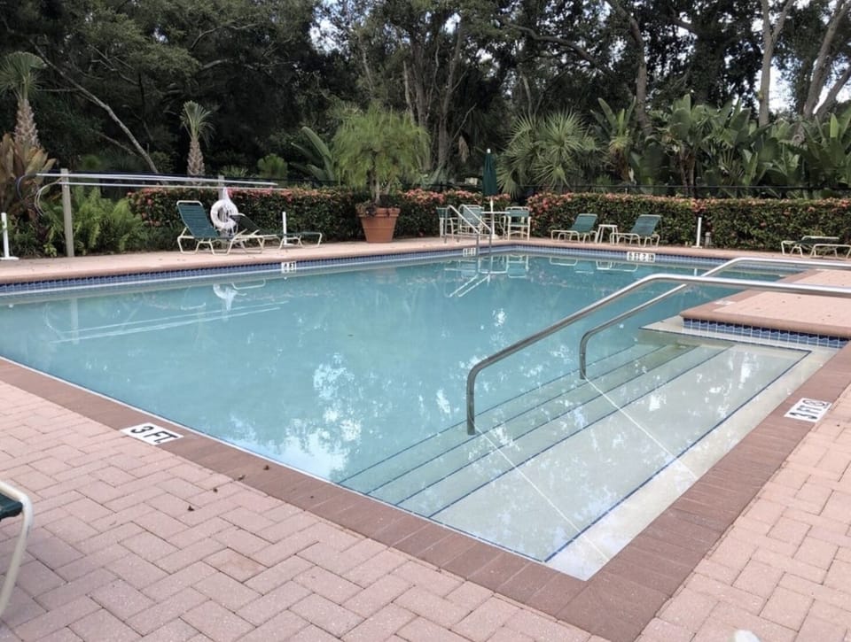 Plenty of seating and sun at the Wild Pines neighborhood pool
