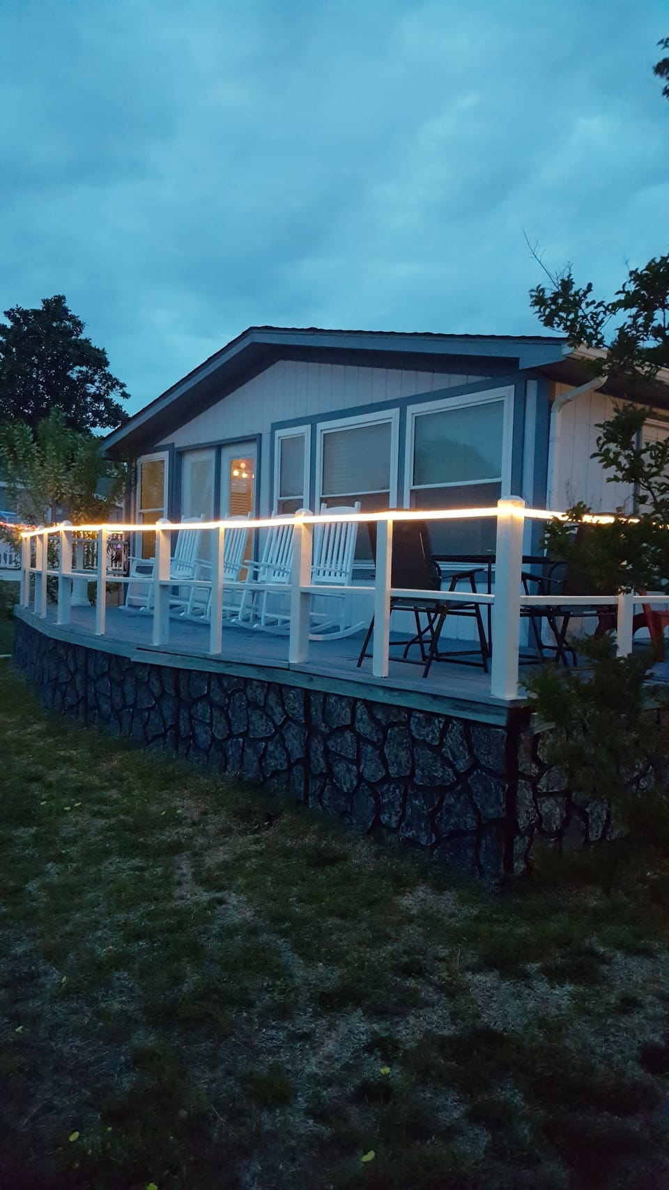 back porch in the evening 