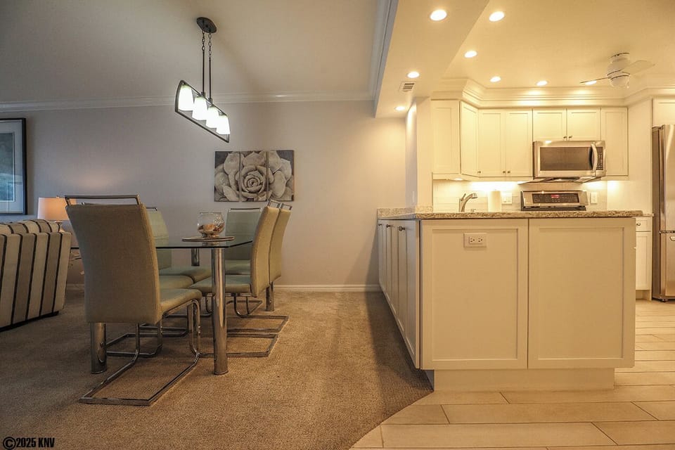 Large Kitchen enjoys granite countertops, new appliances and comes fully equipped with cookware and tableware
