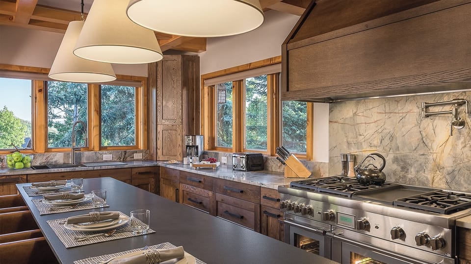 Kitchen, Main Level - Range with surrounding countertops