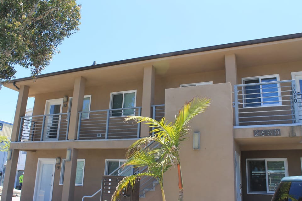 Outside of building.  You would be in unit #7 upstairs