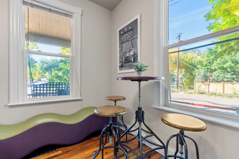 Game room with foosball, board games, bar top seating and activities