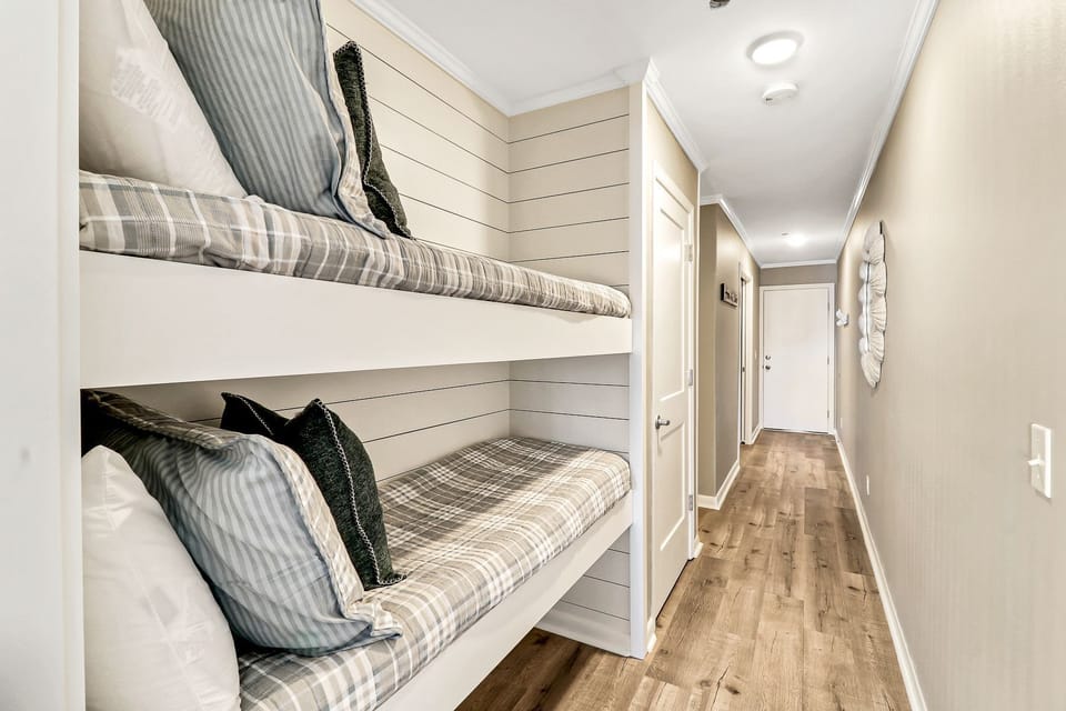 Hallway bunk beds - Great use of space to take care of sleeping arrangements for your small children.  They will love this unique space.