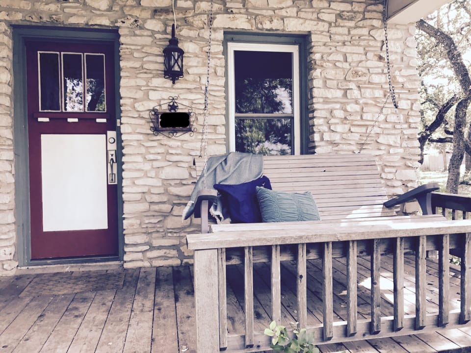 Front porch with porch swing