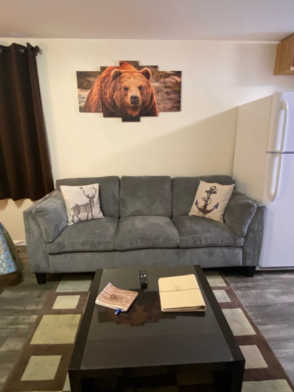 Comfy sofa perfect for relaxing after a long day of exploring!