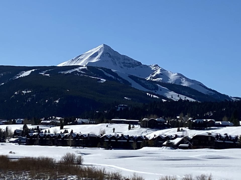View of Lone Mountain from the deck.